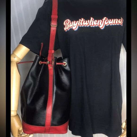 Louis Vuitton Black Red Epi Leather Noe GM Drawstring Bucket Shoulder Bag VI0922 - Picture 3 of 17
